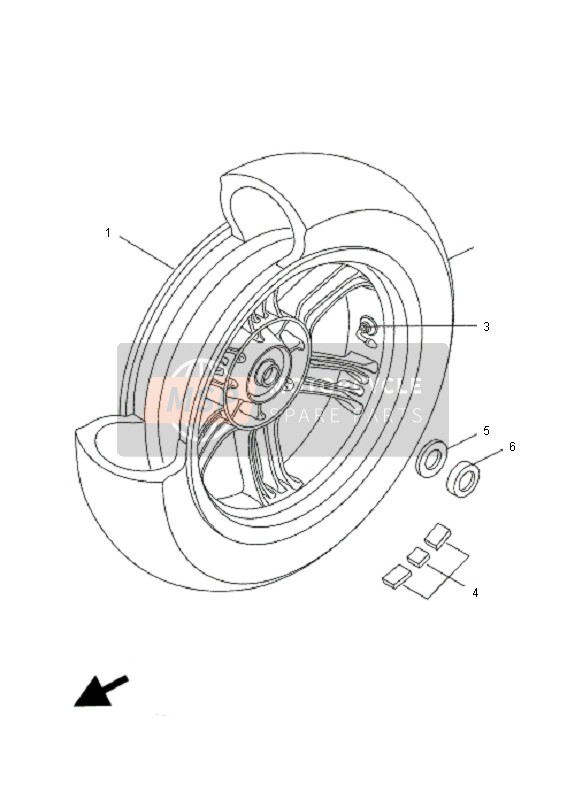 5B2F5338A000, Gussfelge, Hinten, Yamaha, 0